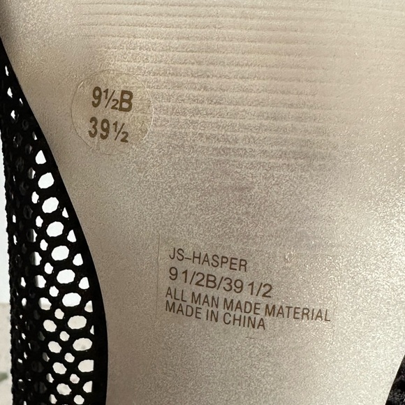 NWOT Jessica‎ Simpson Hasper Black Fishnet High Heels with Flower Peep Toes - Picture 12 of 13
